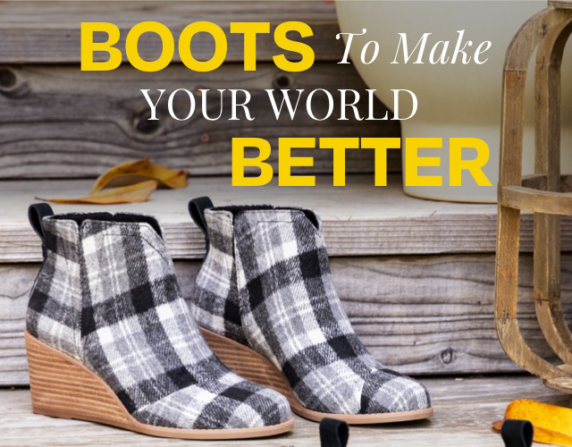 Toms store plaid boots